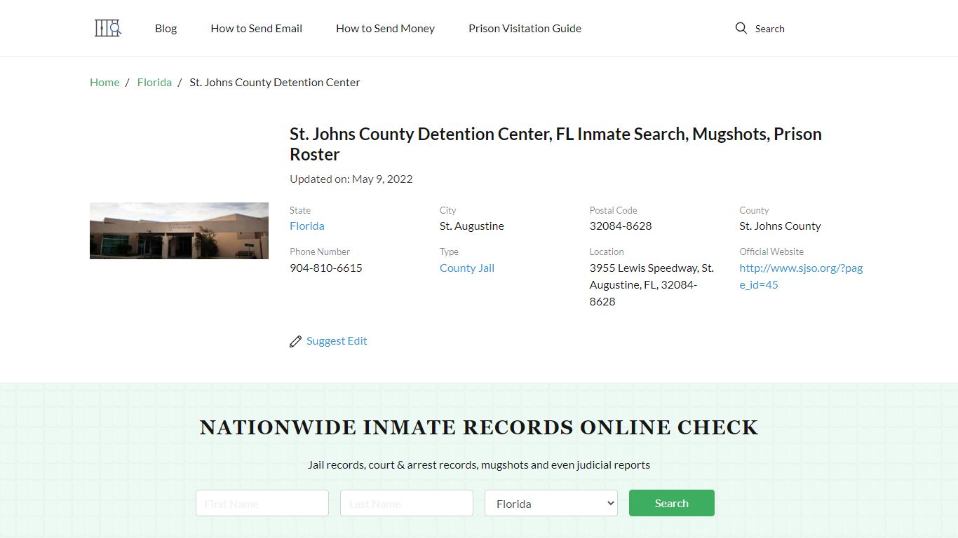 St. Johns County Detention Center, FL Inmate Search ...